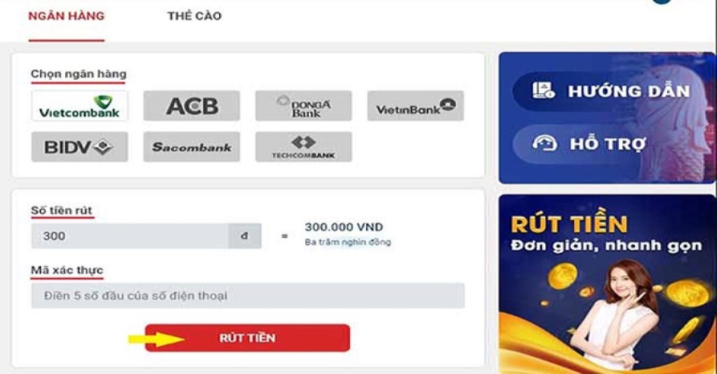 Cược thắng game được nhà cái hỗ trợ rút thưởng liền